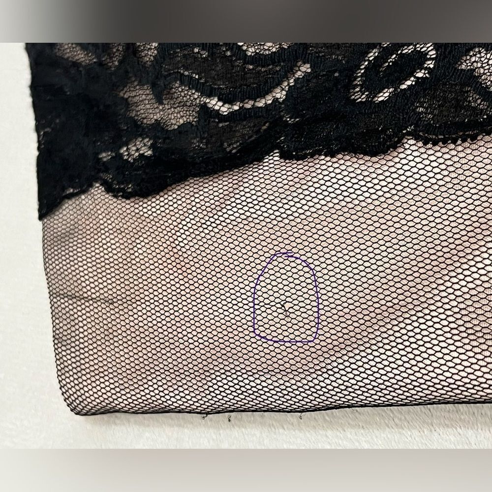 Aidan by Aidan Mattox Elegant Black Lace and Light Pink Strapless Mini Dress - Picture 9 of 16